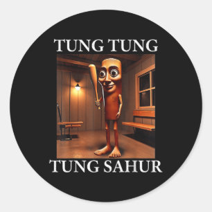 Sticker Rond Tung Tung Tung Sahur Italien Brainrot mème drôle