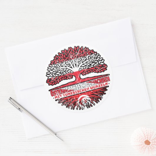 Sticker Rond Tunisie (Enveloppe)