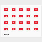 Sticker Rond Tunisie FLAG International (Feuille)