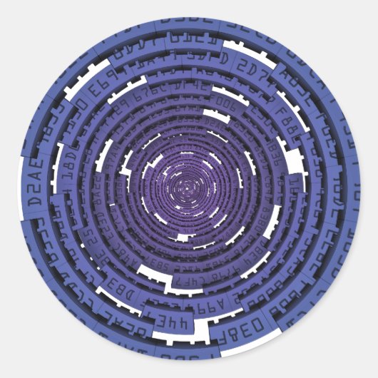 Sticker Rond Tunnel crypté - BLEU (Devant)