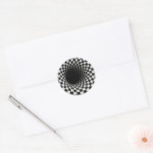 Sticker Rond Tunnel d'illusion optique en noir et blanc (Enveloppe)