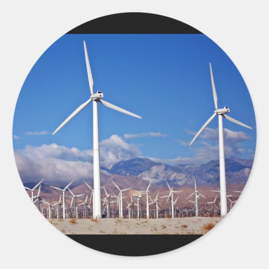 Sticker Rond Turbines éoliennes (Devant)