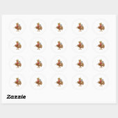 Sticker Rond Turkey as Farmer (Feuille)