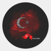 Sticker Rond Turkey flag (Devant)