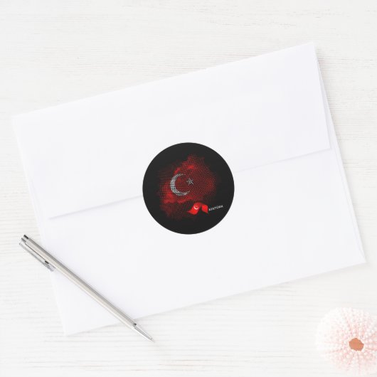 Sticker Rond Turkey flag (Enveloppe)