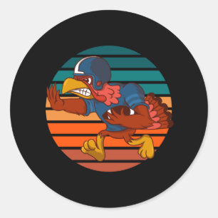 Sticker Rond Turkey Football Player Retro