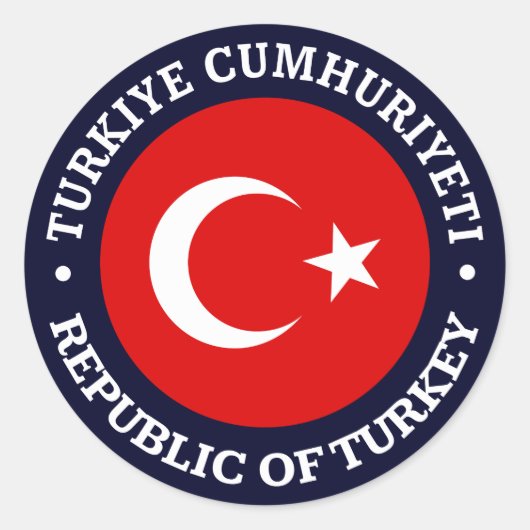 Sticker Rond Turkiye Cumhuriyeti (Devant)