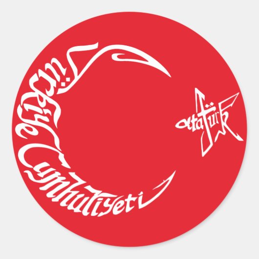 Sticker Rond Türkiye Cumhuriyeti - Atatürk (Devant)