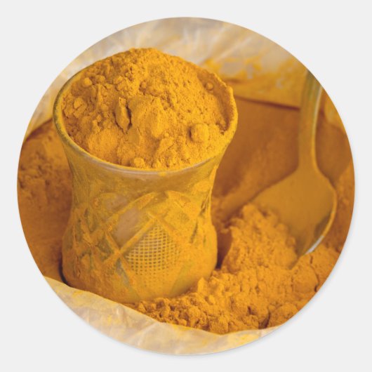 Sticker Rond Turmeric powder (Devant)