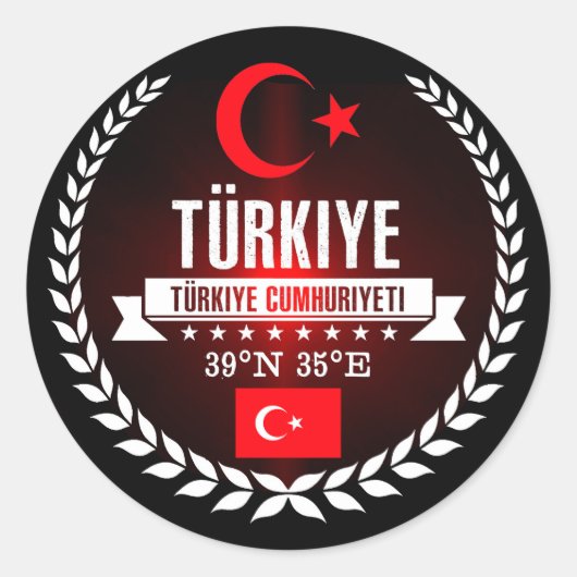 Sticker Rond Turquie (Devant)
