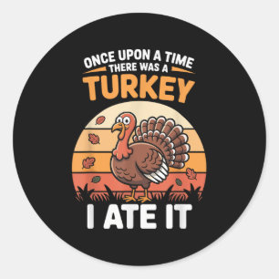 Sticker Rond Turquie Chasse Papa Fils Chasseur Thanksgiving Drô