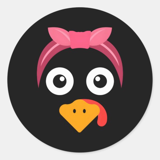 Sticker Rond Turquie Face K Headband Courir Pilgrim Trot Merci (Devant)