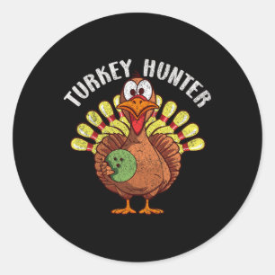 Sticker Rond Turquie Hunter Funny Turquie Bowling Joueur Thanks