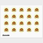 Sticker Rond Turquie mignonne (Feuille)