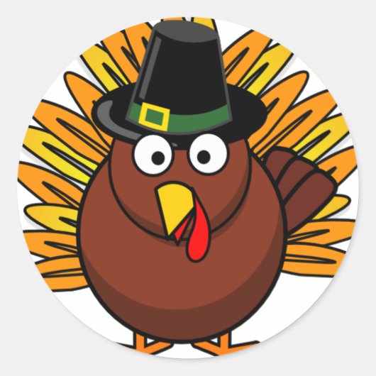Sticker Rond Turquie pour des vacances de Thanksgiving (Devant)