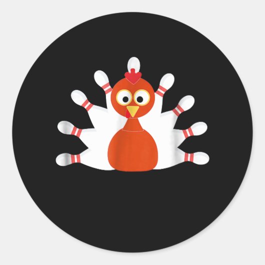 Sticker Rond turquie sportive et bowling - action de grâces (Devant)