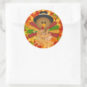 Sticker Rond Turquie Thanksgiving colorée (Sac)
