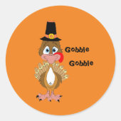 Sticker Rond Turquie Thanksgiving comique (Devant)