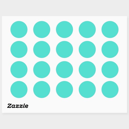 Sticker Rond Turquoise (Feuille)