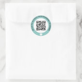 Sticker Rond Turquoise Access Mariage Site Web Coeur QR Code (Sac)