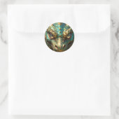 Sticker Rond Turquoise and Gold Dragon  (Sac)