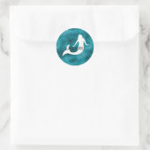 Sticker Rond Turquoise Aqua Blue Parties scintillant Éperche Si (Sac)