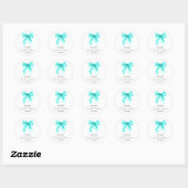 Sticker Rond Turquoise Arc Coquette Script Sweet 16 Fête (Feuille)