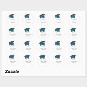 Sticker Rond Turquoise Automne Feuille d'érable Mariage Faveurs (Feuille)