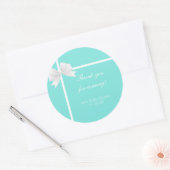 Sticker Rond Turquoise Blue Diamond & Bow Favoriser Modern Favo (Enveloppe)