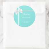 Sticker Rond Turquoise Blue Diamond & Bow Favoriser Modern Favo (Sac)