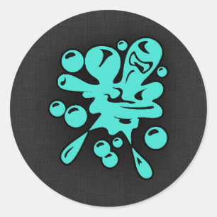 Sticker Rond Turquoise ; Blue Green Painball