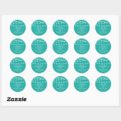 Sticker Rond Turquoise Chaîne Lumières Mariage Faveur (Feuille)