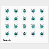 Sticker Rond Turquoise Citrouille Allergie Libre (Feuille)