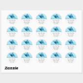 Sticker Rond Turquoise Coeurs Bijoux Bleu Turquoise Papillon Bl (Feuille)
