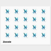 Sticker Rond Turquoise Conure (Feuille)