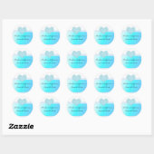Sticker Rond Turquoise et Bleu Enregistrer la date (Feuille)