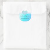 Sticker Rond Turquoise et Bleu Enregistrer la date (Sac)