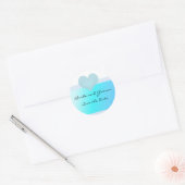 Sticker Rond Turquoise et Bleu Enregistrer la date (Enveloppe)