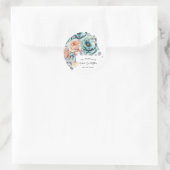 Sticker Rond Turquoise et Mariage diamant de pêche (Sac)