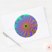 Sticker Rond Turquoise et rose (Enveloppe)