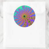 Sticker Rond Turquoise et rose (Sac)