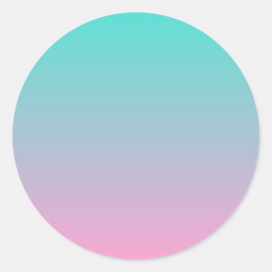 Sticker Rond Turquoise et rose ombré (Devant)