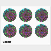 Sticker Rond Turquoise et verte (Feuille)