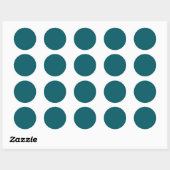 Sticker rond Turquoise foncé (Feuille)