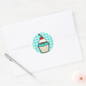 Sticker Rond Turquoise Green Cupcake (Enveloppe)
