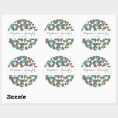 Sticker Rond Turquoise gris moderne et triangles or Faux (Feuille)