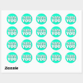 Sticker Rond Turquoise Merci simple (Feuille)