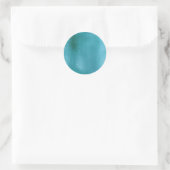 Sticker Rond Turquoise métallique simple Faux. (Sac)