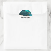 Sticker Rond Turquoise moderne & Gold Agate Abstrait Mariage (Sac)