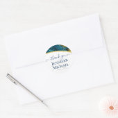 Sticker Rond Turquoise Peacock Blue Gold Agate Mariage (Enveloppe)